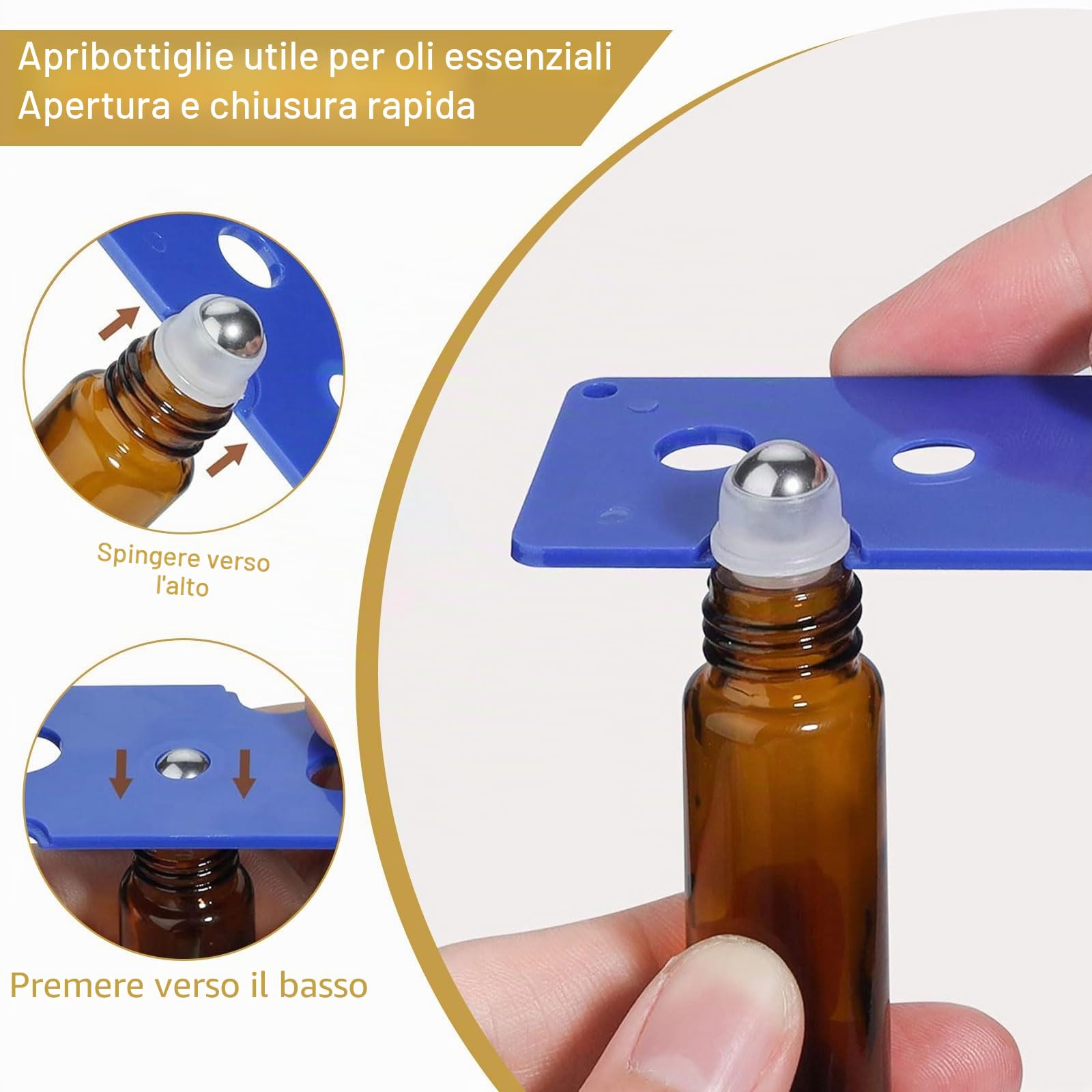 Roll On Vuoto per Oli Essenziali, 30 Pezzi Marrone Roll On Bottiglia Boccette Vuote Contenitore Flaconcini Vuoti con Sfera in Acciaio Inossidabile per Profumo, Olio Essenziale, Aromaterapia