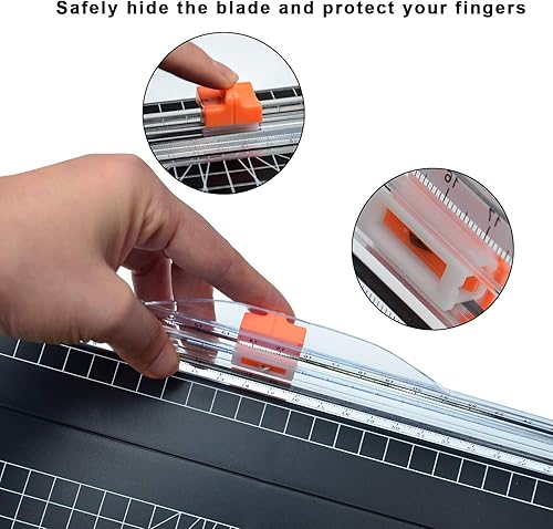 Miniatura 2 de ArtAt Guillotina cortadora de papel A4 herramienta de corte recto de 12 pulgadas para álbumes de recortes con cuchillas de seguridad automáticas