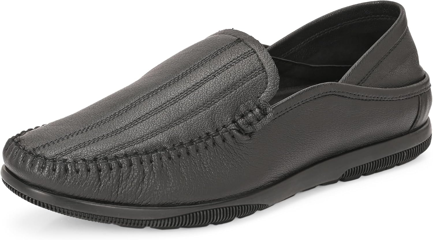 Best | Blue Leather Slip-On Men's Formal Shoe | Stylish with Soft Cushioned Insole | Trendy Non Lace-Up Design | Durable Leather with Anti-Skid Sole | Perfect for Formal Wear 4033-1 2026
