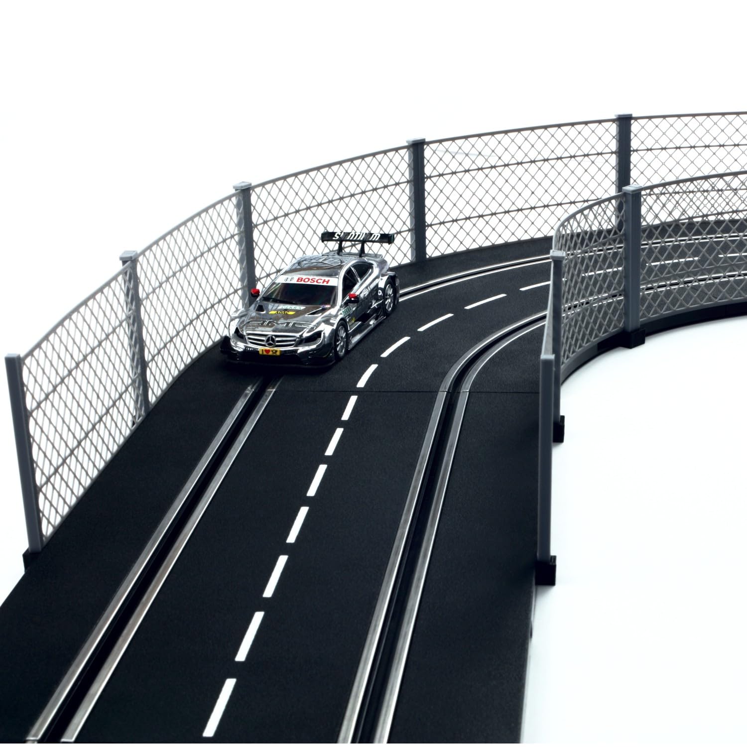 Overdrive-Racing Fangzaun System 10m kompatibel mit Carrera Digital 124 132 EVO Kurven Geraden Zaun Bande Slotcar