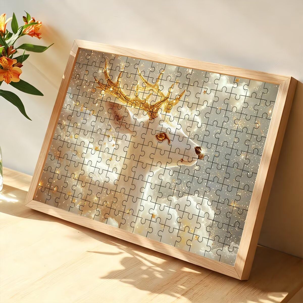 Puzzle 1500 sztuk zwierząt, drewniane puzzle dla dorosłych jeleń, 87 x 57