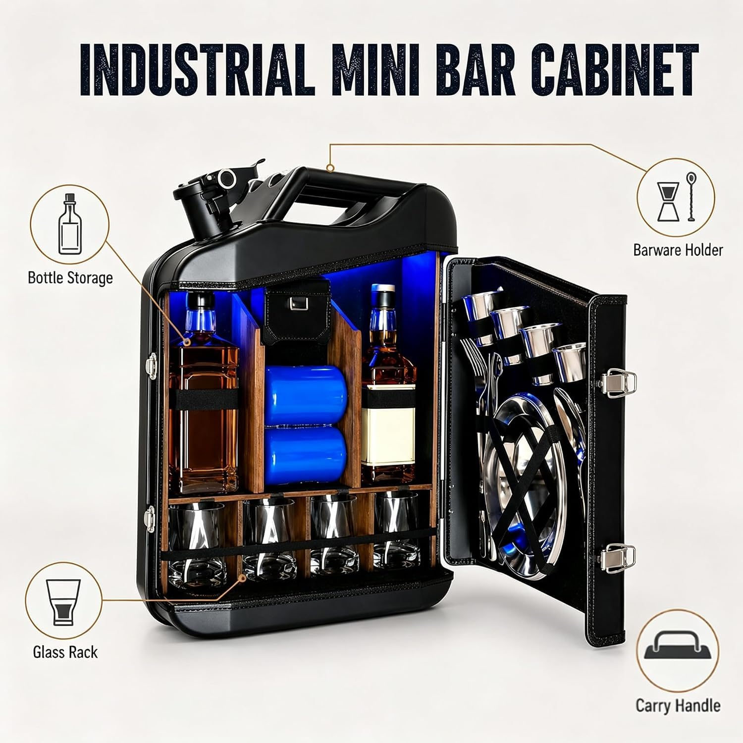 Mini-bar-Schrank-Set, 20-Liter-kanister, Kreativer Weinschrank, Kleines Mobiles Geschenk, Personalisierte Kleine Bar, Aufbewahrungsbox Für Mini-dosen, Originelle Geschenkidee