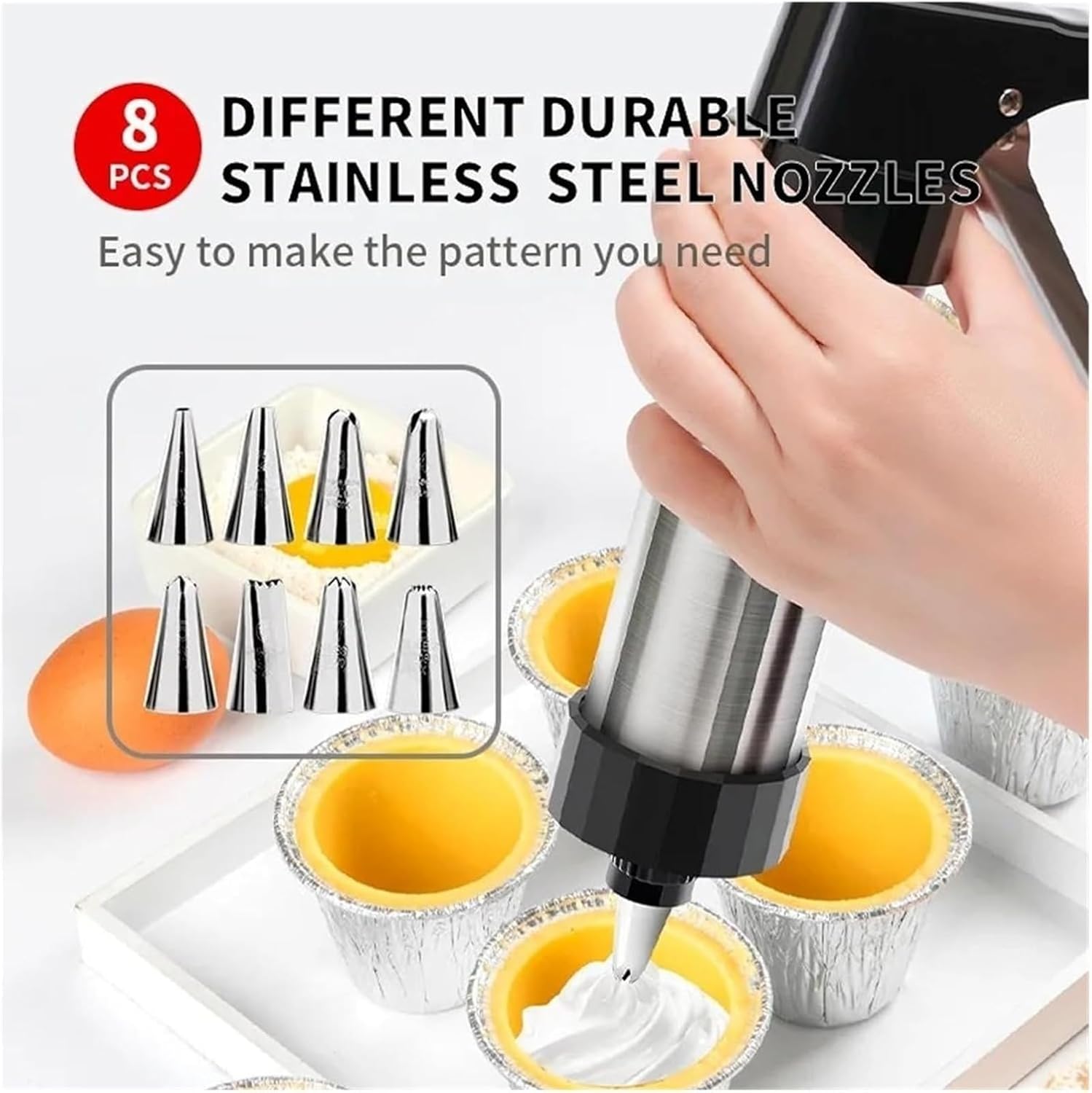 Stainless steel cookie press gun set - equipped with 13 interchangeable press plates, durable and easy to clean baking tools, suitable for cookie cake decoration, dishwasher safety