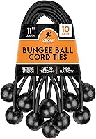 Vista 18 de Xpose Safety Cuerdas elásticas de bolas de 6 pulgadas, paquete de 10 cuerdas elásticas blancas resistentes con lazos de bola para toldos, lonas