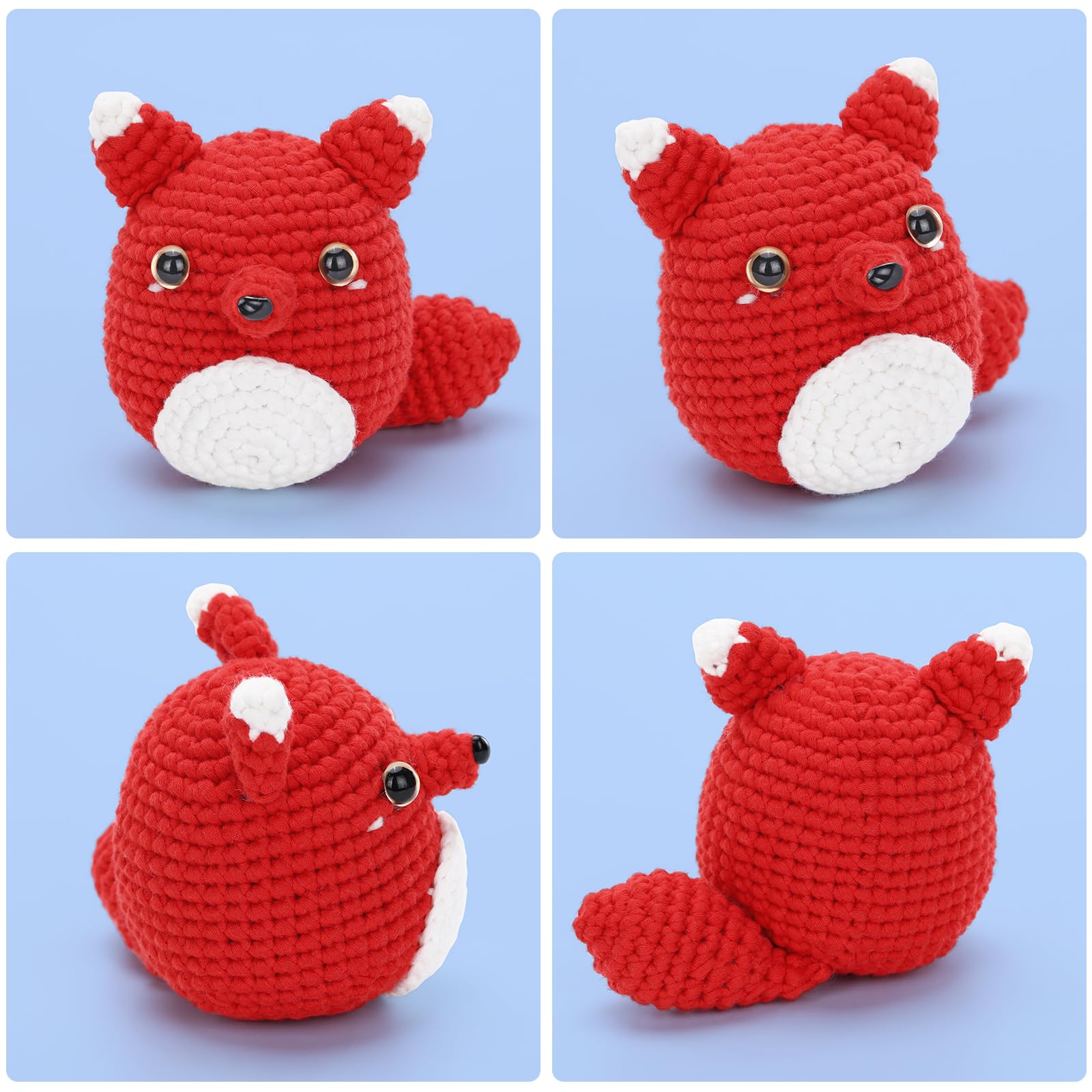 CROCHET BOX Crochet Kit for Beginners, Red Fox Crochet Kit, All You Need in, Step-by-Step Video Tutorial - Image 2