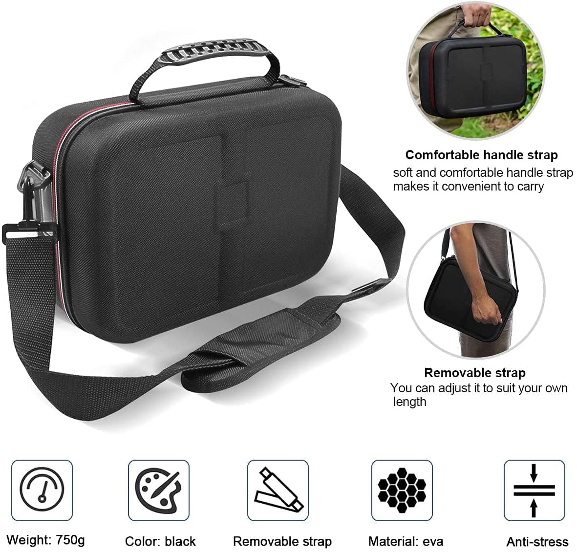 LYCEBELL Tragetasche Case für Nintendo Switch, Aufbewahrung Switch Konsole, Pro Controller, Joy Con Griffe, mit Mehr Platz, 18 Spielkarten und Anderes Zubehör mit Schultergurt (Schwarz) Games