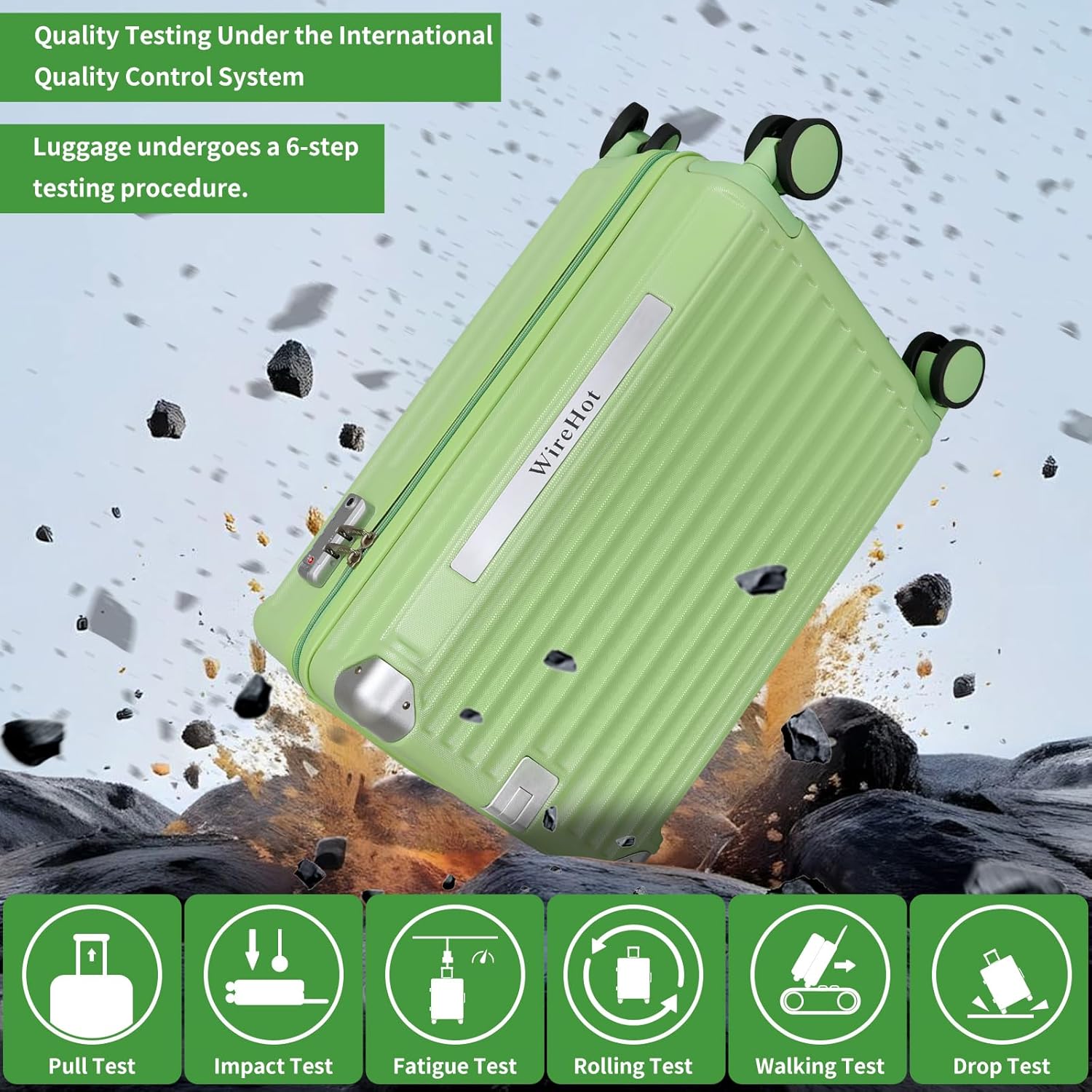 22x14x9 Airline Approved Vintage Style Carry On Luggage with Backpack Sets, ABS+PC Hardshell Small 20 inch Retro Suitcase with Protective Cover & Luggage Tag (Avocado Green, 20in/BP/TB)