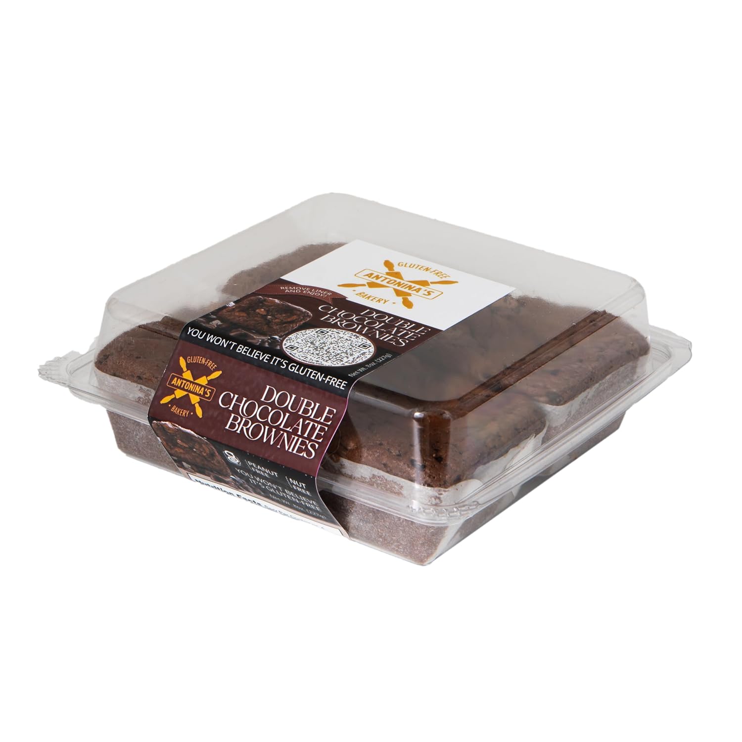 Antonina's Gluten-Free Bakery Double Chocolate Brownies | Certified Gluten-Free | Nut Free | Peanut Free | Taste Homemade | Eight 4-Packs (32 Brownies)