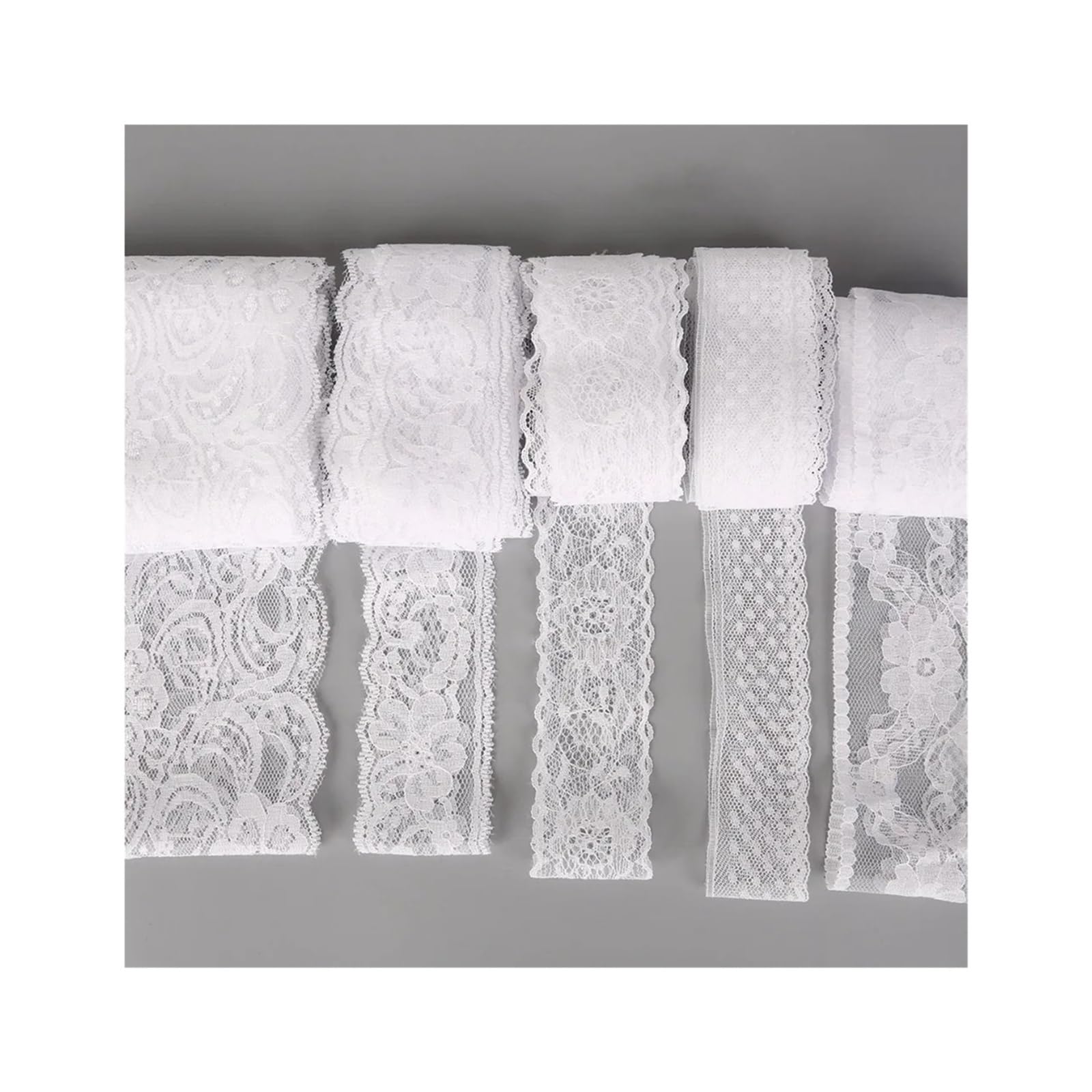 1 pieza / 100,0 m cinta de encaje tela Para Hogar | Adornos Bordados Artesanía Decoración Boda Encaje Cinta Envoltura Blanco y Negro(White)