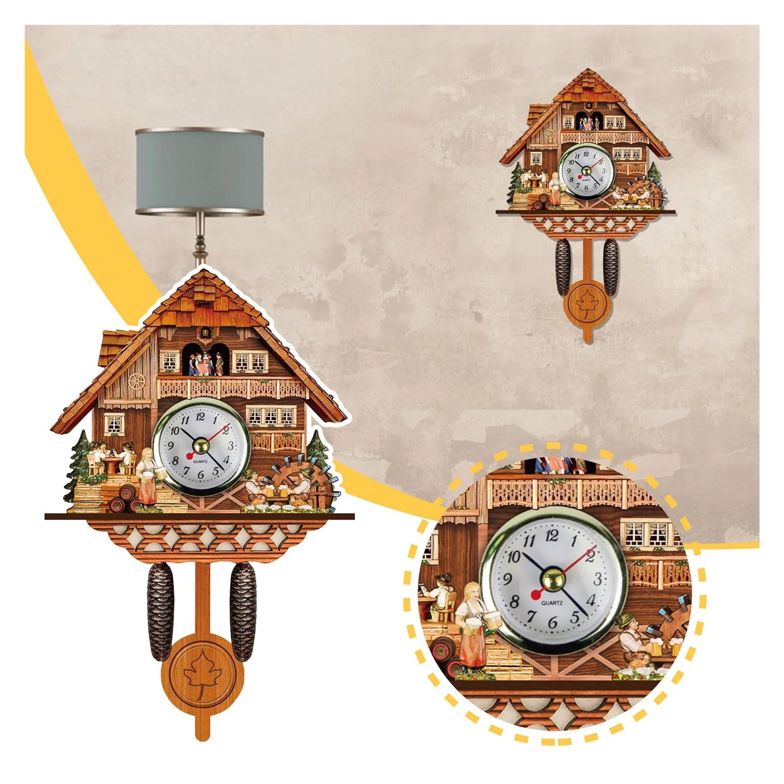 Gsclz A Vintage Wood Cuckoo Wall Clock Living Room Home Decor Clocks Hanging Pendulum Craft Rt For Wall Rt Home Office Decoration
