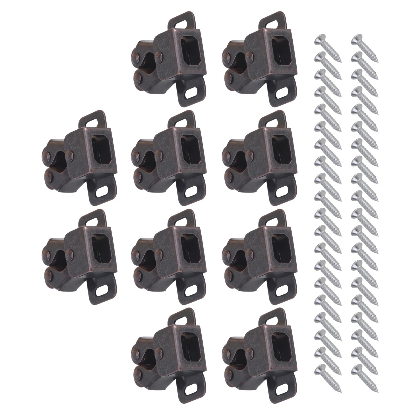 Door Buckle Cupboard Door Double Roller Catches Cabinet Wardrobe Doors Latch Easy to Installation for Wardrobe Cupboard Furniture Hardware