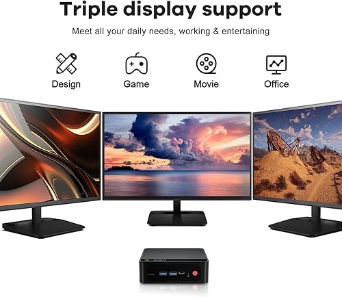 Miniatura 7 de Beelink Ser5 Mini PC, AMD Ryzen 5 5500U (6C12T, hasta 4.0GHz), 16G DDR4 RAM 500GB M.2 2280 NVMe SSD, mini computadora compatible con pantalla triple