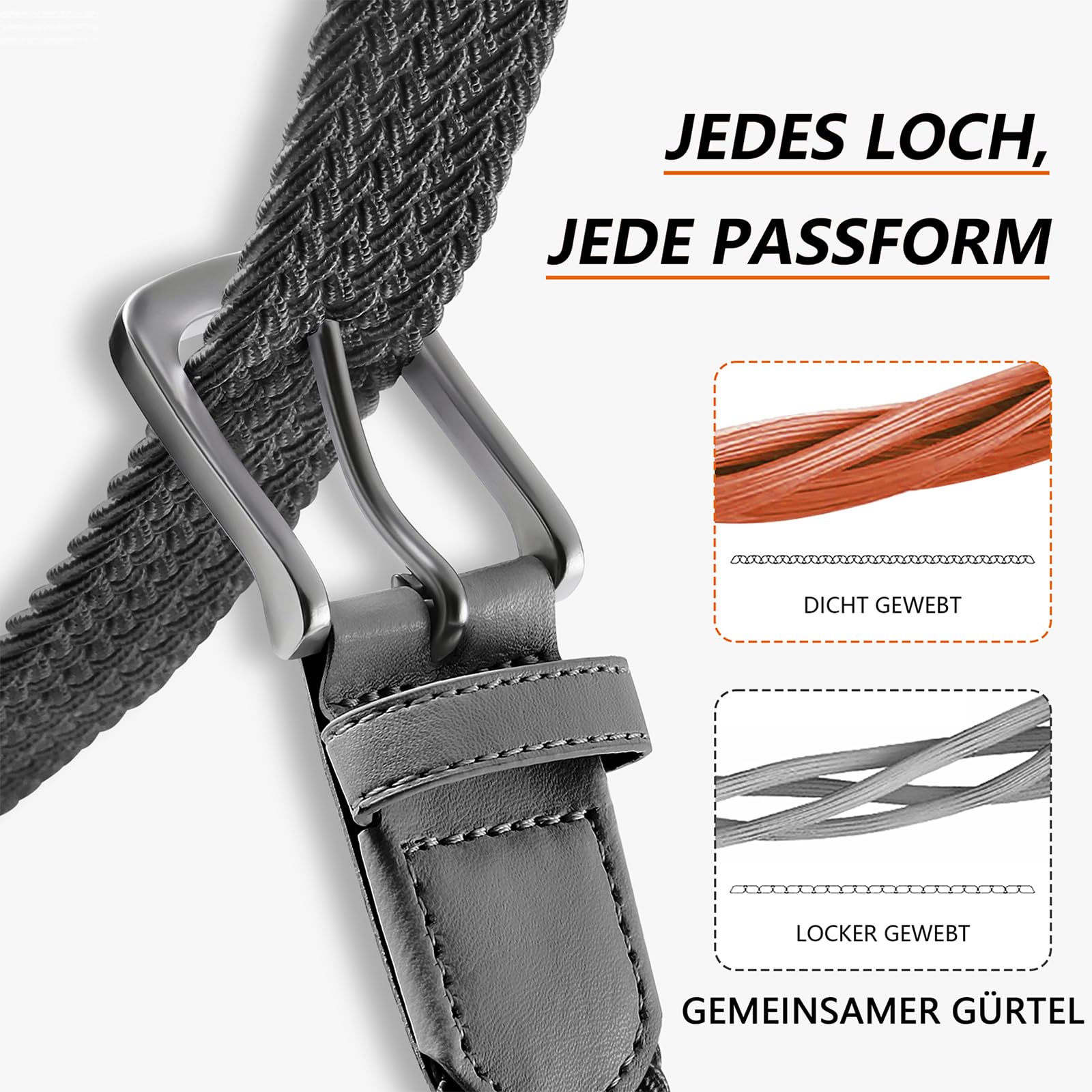 LAKIDAY Cintura in Tessuto Cintura Elasticizzata Cintura intrecciata cintura intrecciata Elastica perUomo e Donna ampia lunghezza da 3,5 cm da 100 cm a 130 cm