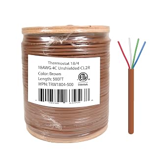 Best 18/4 Thermostat Wire HVAC Bare Copper Cable CMR/Riser-Rated Power Circuit 500ft