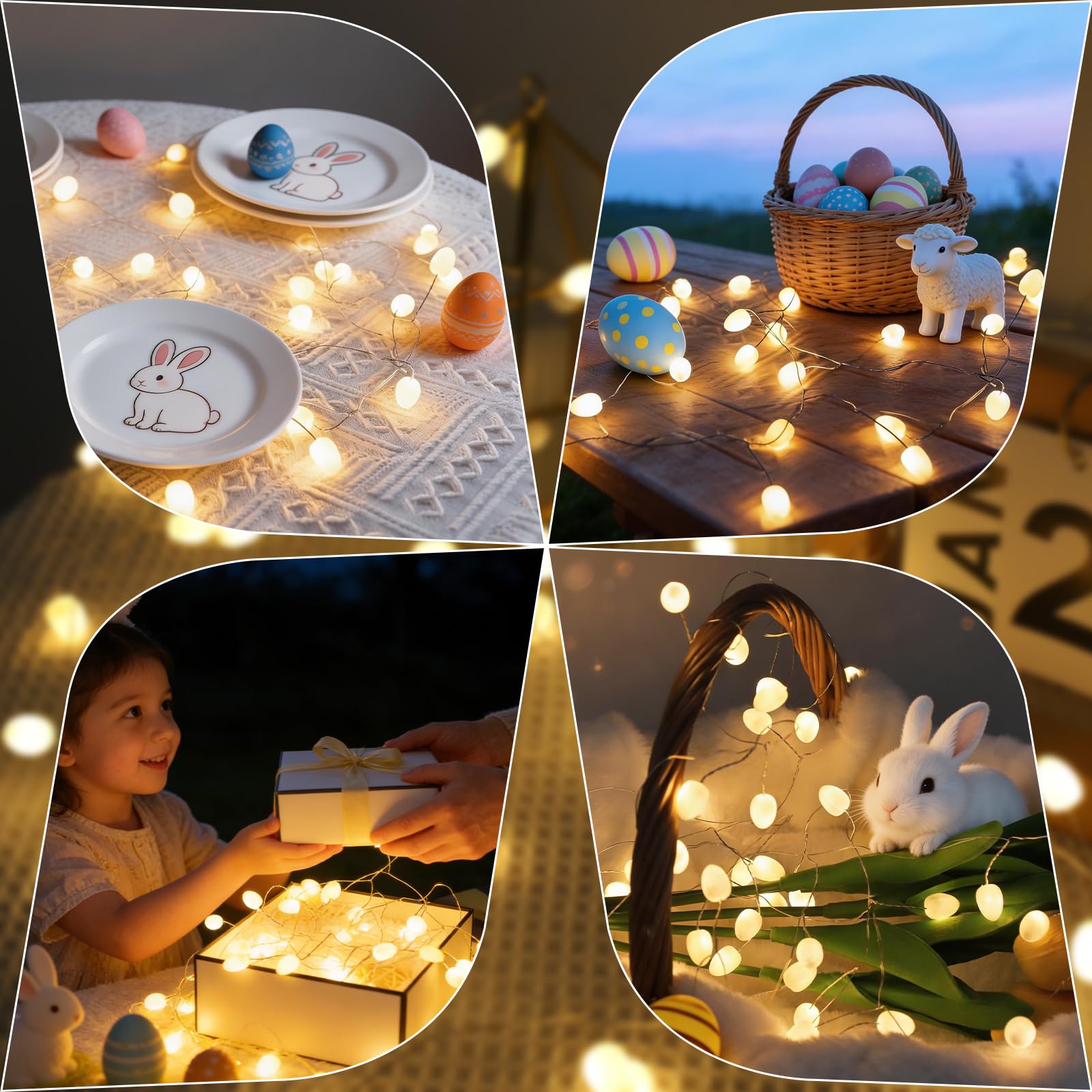 Guirnalda de luces LED, 3 m, 40 LED, funciona con pilas, luz blanca cálida, cadena de luces para Navidad, boda, fiesta, balcón, camping, habitación infantil, interior y exterior