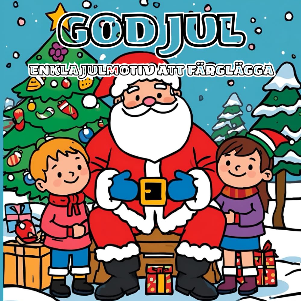 God Jul: Enkla Julmotiv Att Färglägga