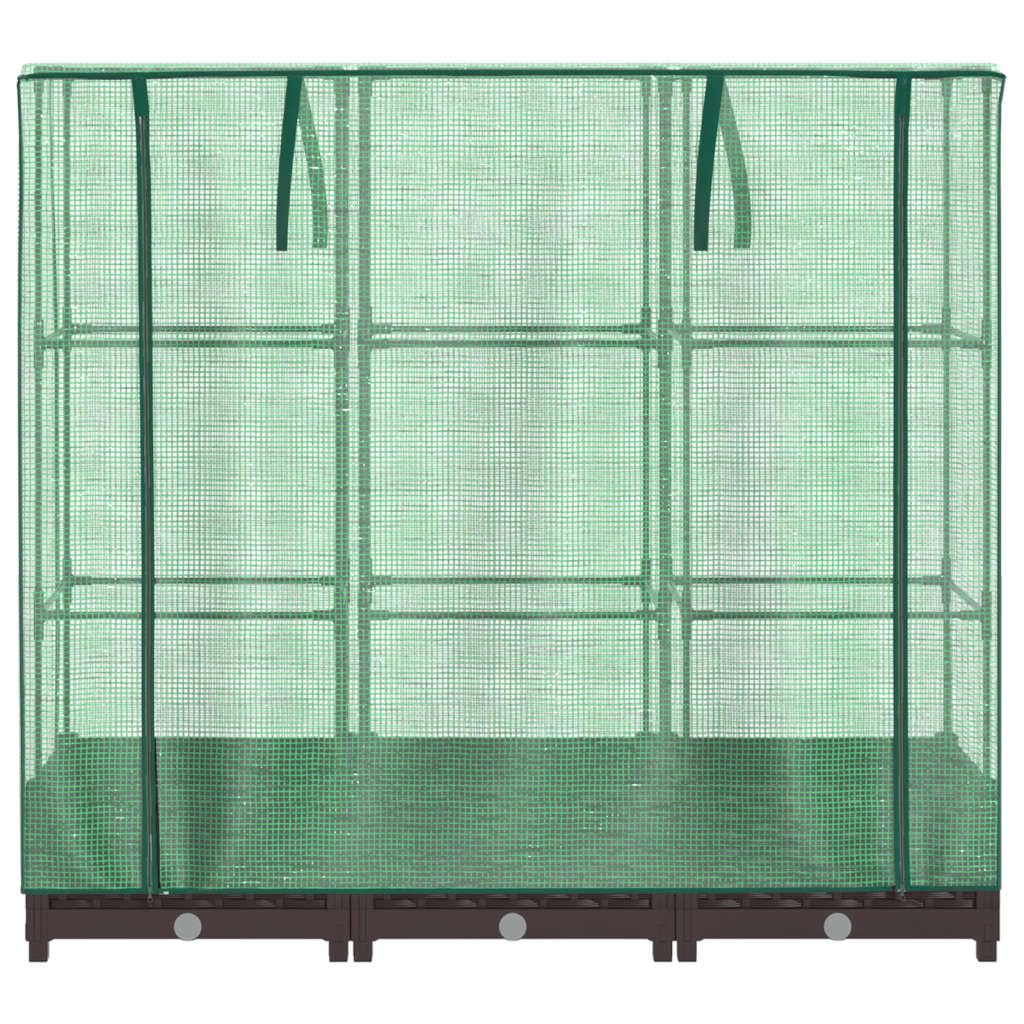 Homgoday Hochbeet mit Gewächshaus-Aufsatz Pflanzkasten Gemüsebeet Blumenbeet Blumenkasten Gartenbeet Pflanzbeet Frühbeet für Balkon Garten Terrasse Rattan-Optik 120x40x123 cm Braun