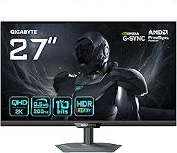GIGABYTE G27Q20 Moniteur Gaming 27” QHD - 2560 x 1440, 200Hz, 0.5ms, G-Sync Compatible, FreeSync Premium, HDR10, HDMI 2.0, DisplayPort 1.4