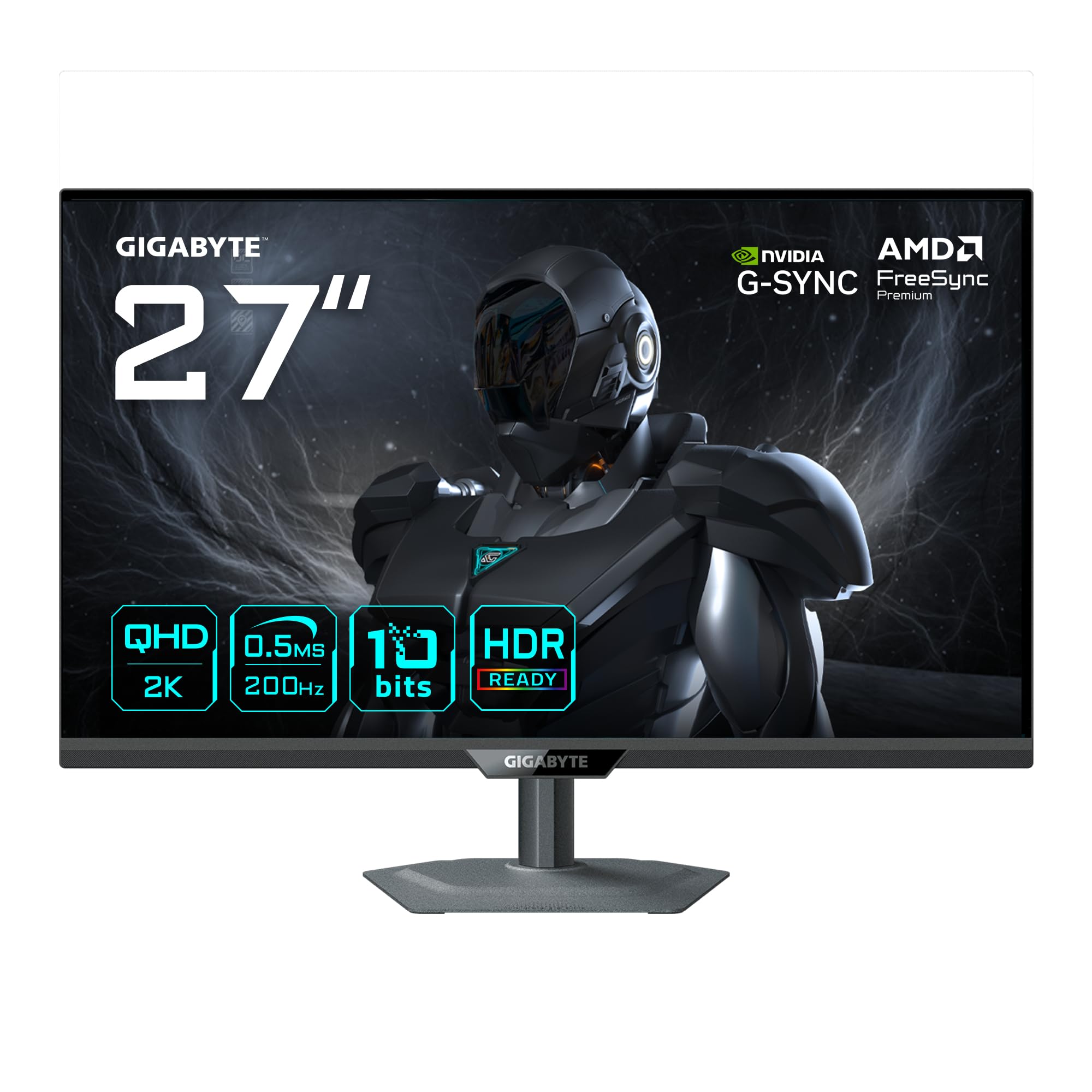 GIGABYTE G27Q20 Monitor Gaming 27” QHD - 2560 x 1440, 200Hz, 0.5ms, Compatible con G-Sync, FreeSync Premium, HDR10, HDMI 2.0, DisplayPort 1.4