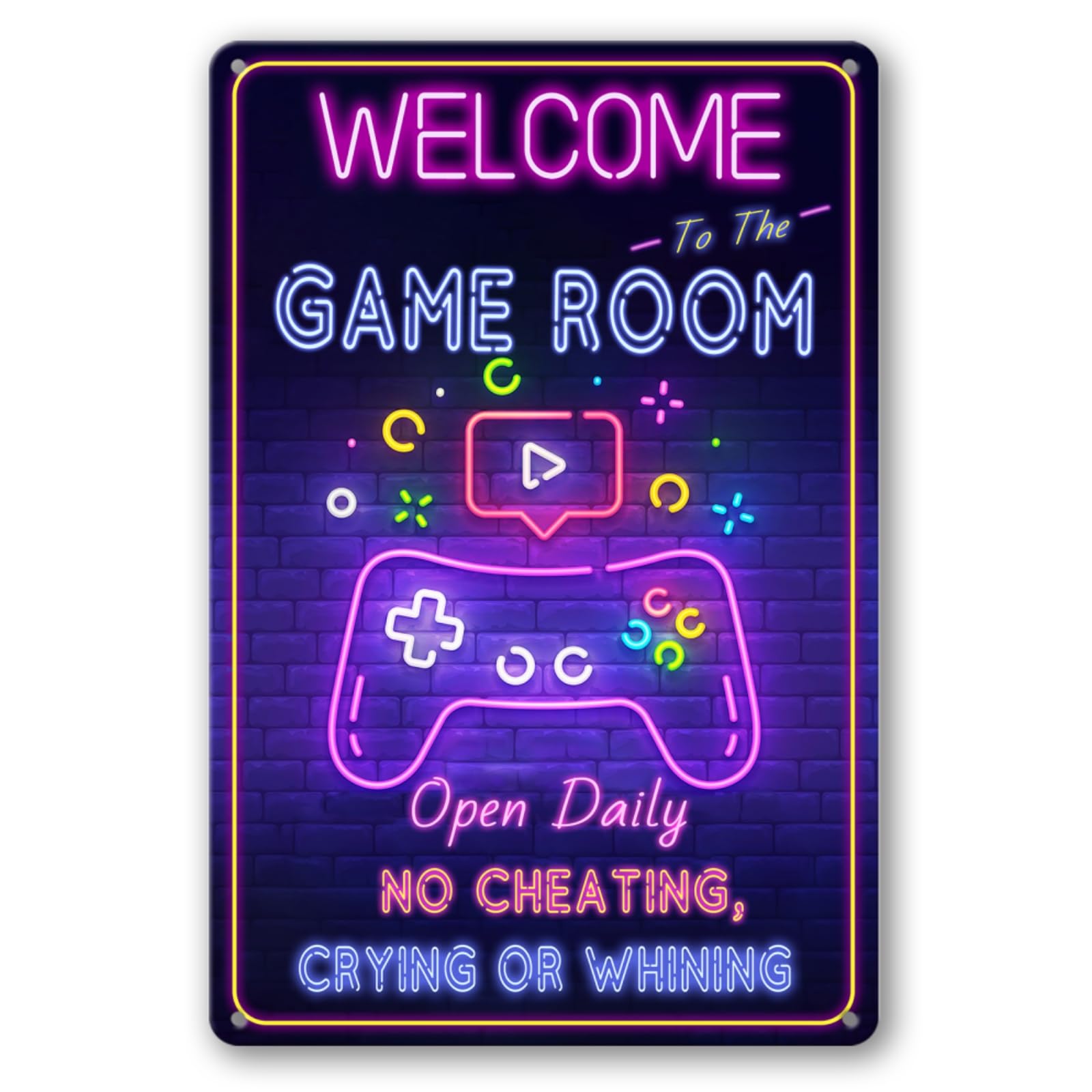 Gaming Room Wall Decor Gaming Room Metal Tin Sign Welcome To The Game Room Signs Gamer Room Decor For Boys Bedroom Accessories Gaming Door Sign Cool