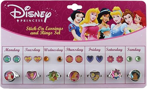 Disney Juego de aretes y anillos de dedo de princesa - Disney Pretend Jewelery