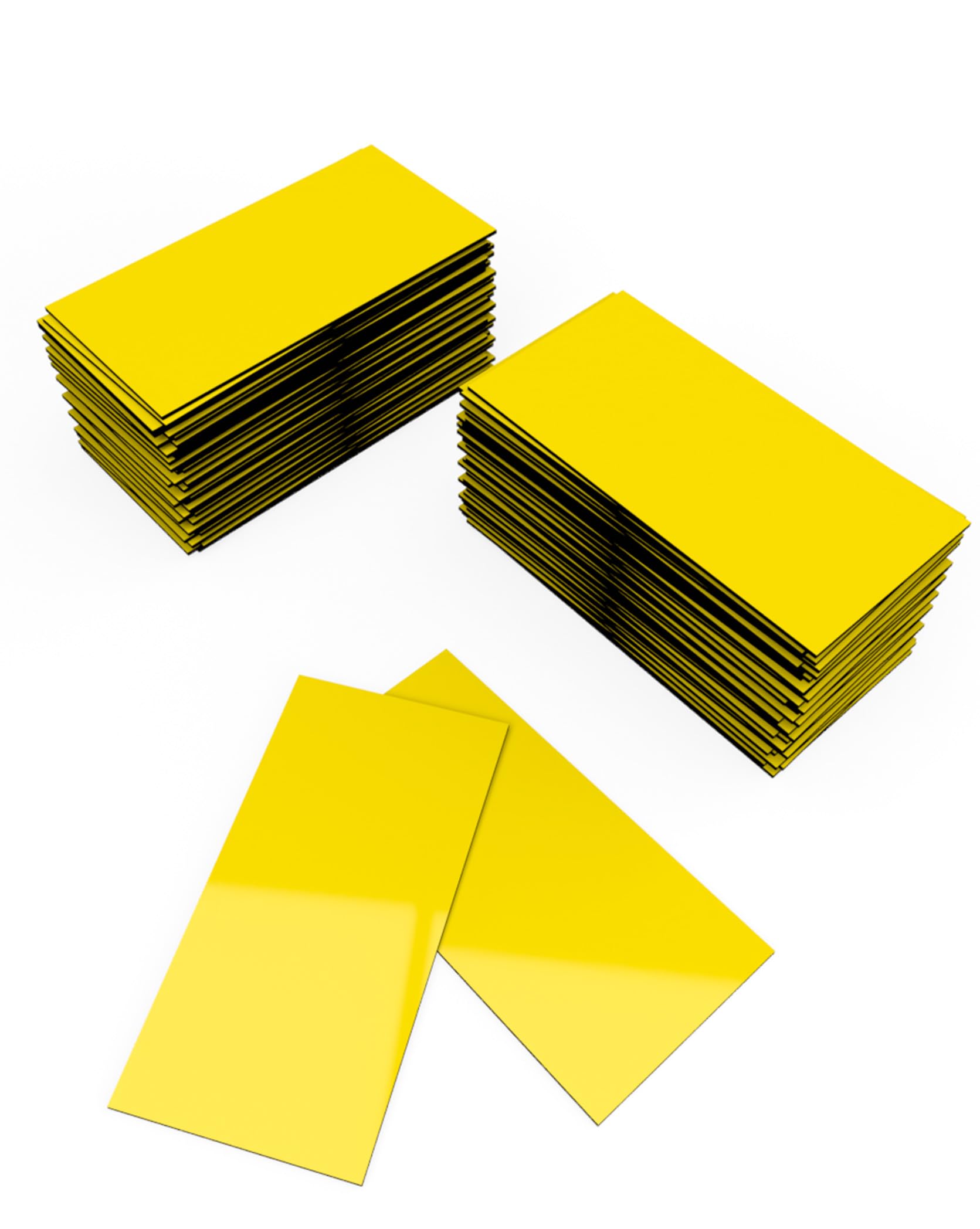 50 Etiquetas magnéticas amarillas, 50 x 100 mm, 0.75 mm de grosor
