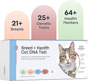 Basepaws Cat DNA Test Kit - Comprehensive Breed, Health and Dental Analysis Across 114 Traits for Accurate and Easy-to-Use Genetic Insights