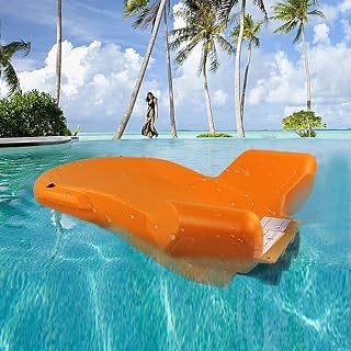 Kids Surfboard, Electric Underwater Scooter, Sea Scooter, Water Skateboard Swim Board, for Swimming/Surfing/Shallow Dives, Three Propellers (Orange)
