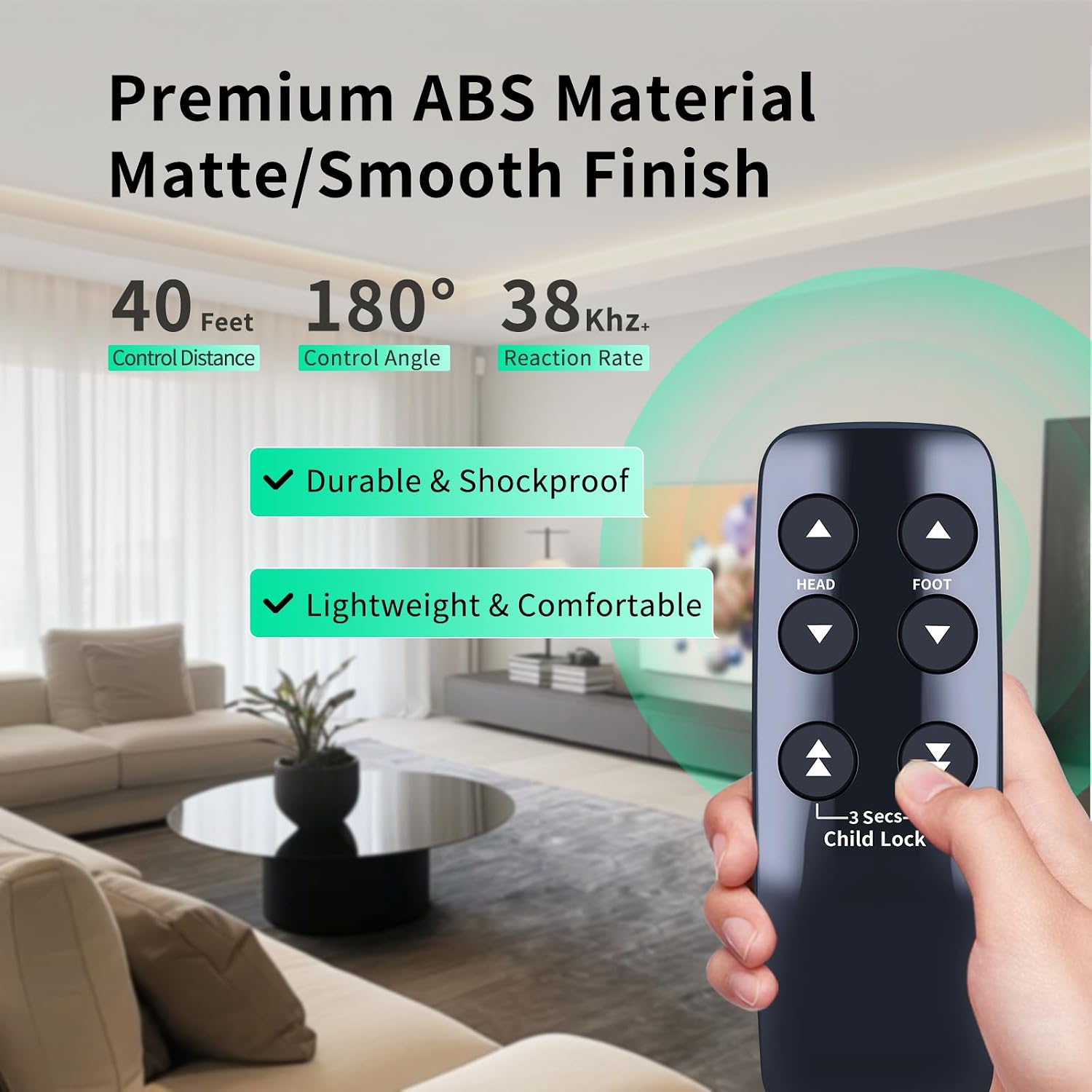 New Replacement Remote Control for Serta Motion Slim, for Linak HC12BL0011-02 HC10BL, for Beautyrest, for T-120 Adjustable Bed Base