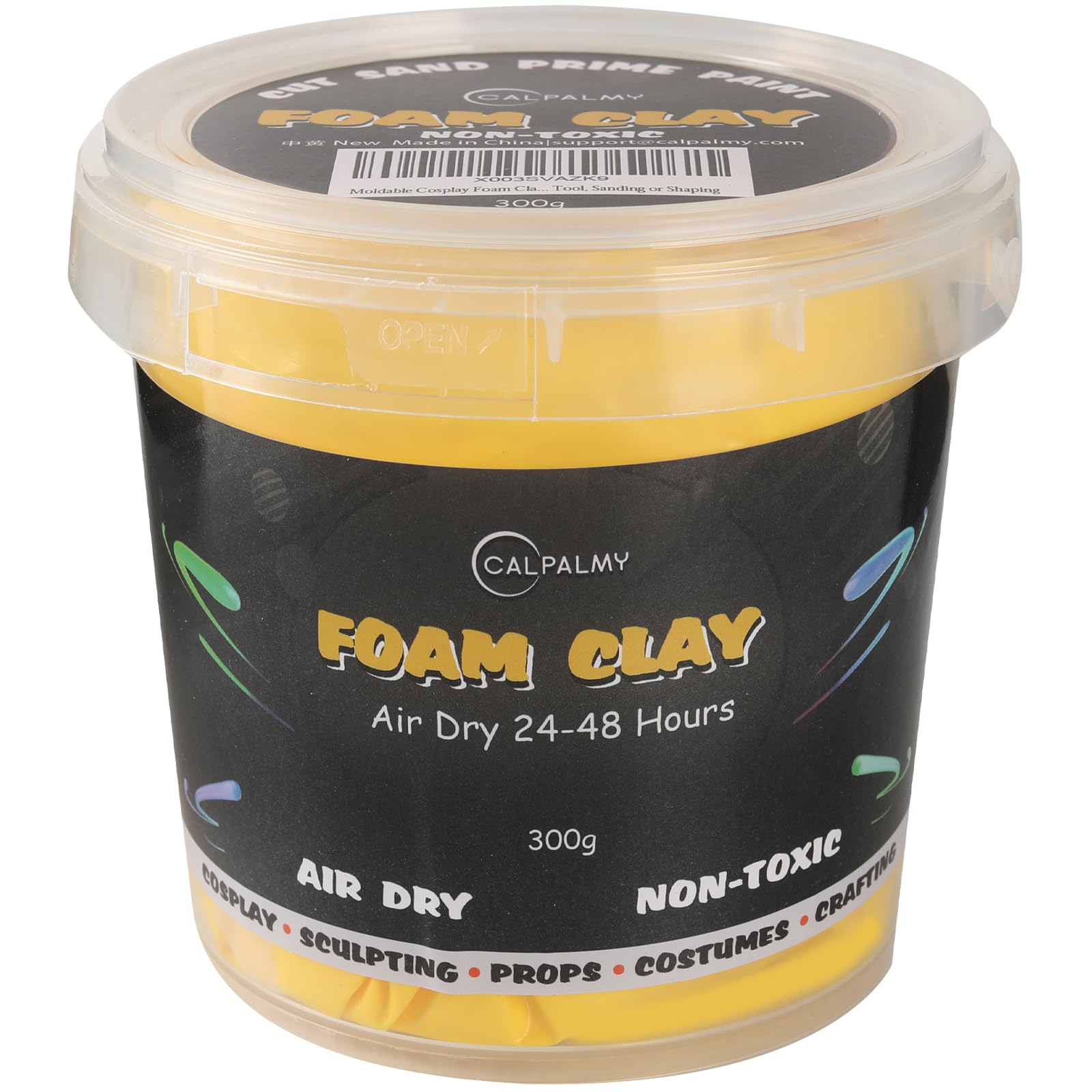 Moldable Cosplay Foam Clay Yellow Colors (300g) – High Density and Quality for Intricate Designs | Air Dries to Perfection for Cutting with a Knife or Rotary Tool, Sanding or Shaping