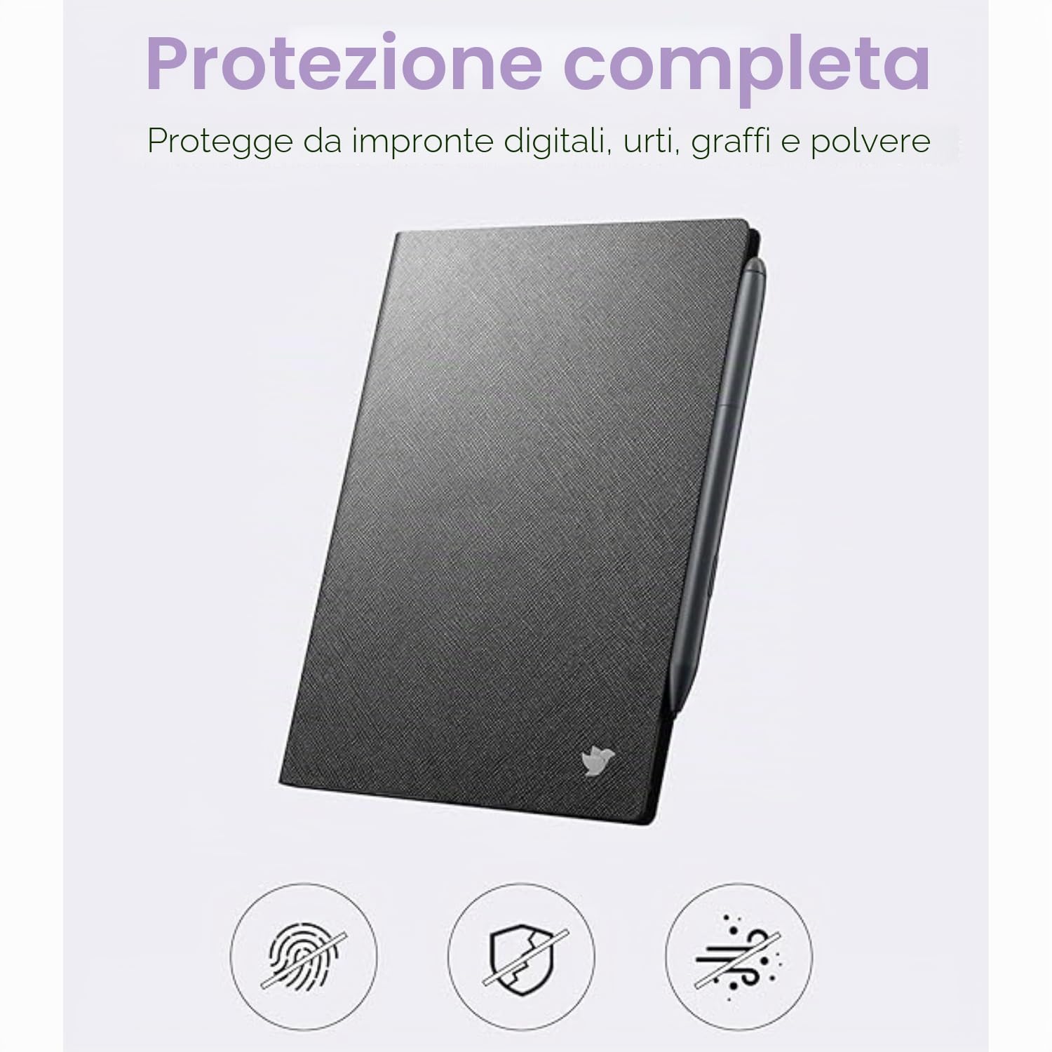 iFLYTEK Paper Tablet 8,2" Custodia in pelle PU di alta qualità, sottile e leggera, con clip per penna per vassoio di scrittura, impermeabile e antipolvere, nero