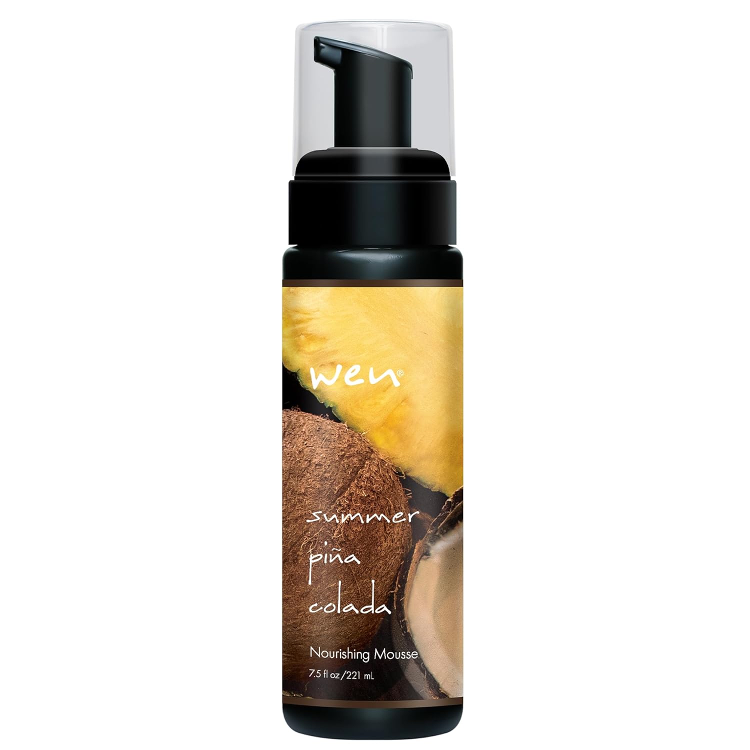 WEN by Chaz Dean Nourishing Mousse - Curly & Wavy Hair Styling Products, Foam for Curls, Volumizing Mousse for Men & Women - Summer Piña Colada, 7.5 fl oz (Pack of 1)