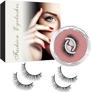 Reusable Self-Adhesive Eyelashes No Eyeliner or Glue Needed, False Lashes Stable and Easy to Put On, Natural Look and Waterproof Fake Eyelashes, (2-Pairs)