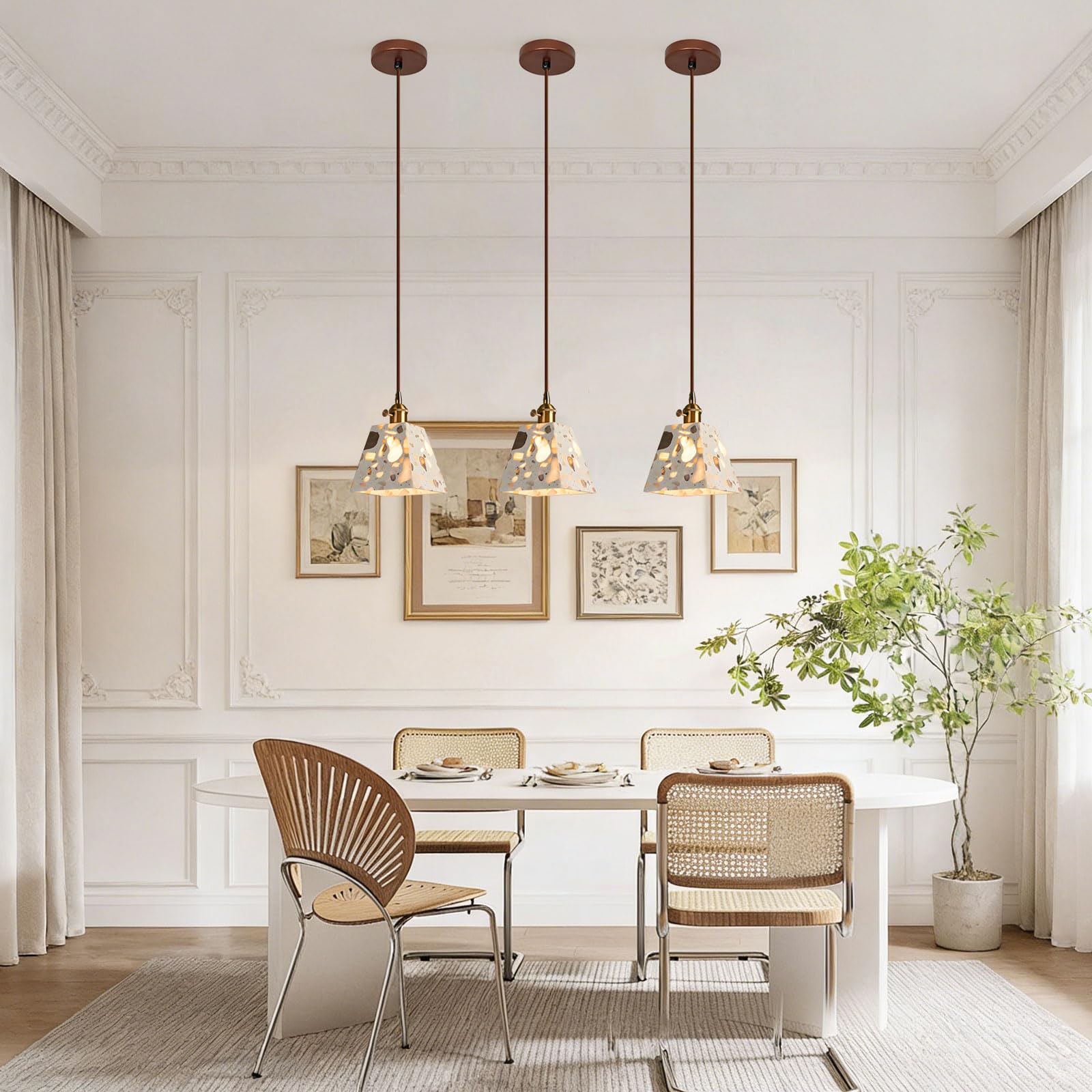 Lampada A Sospensione Terrazzo Con Base In Legno, A Orientabile