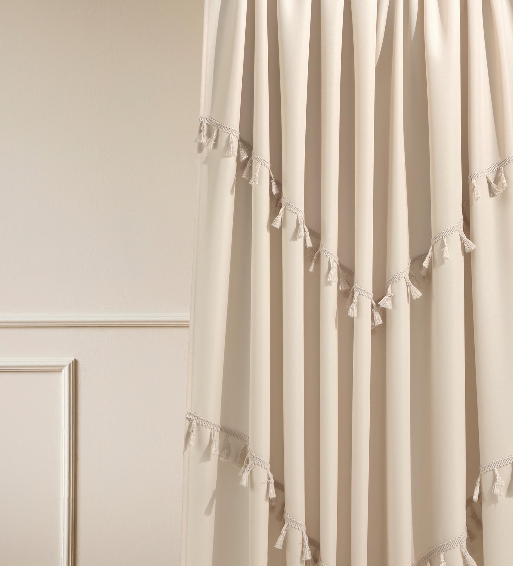 ROOM99 Chloe Curtain with Ruffle Tape, 140 x 280 cm, Width x Height Sliding Curtains, Modern Curtain, Living Room, Bedroom - Image 2