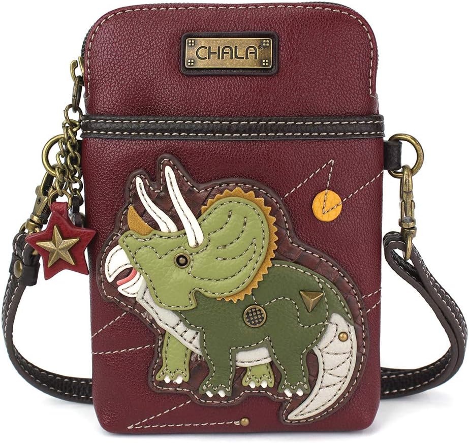 CHALA Cell Phone Crossbody Purse-Women PU Leather/Canvas Multicolor Handbag with Adjustable Strap