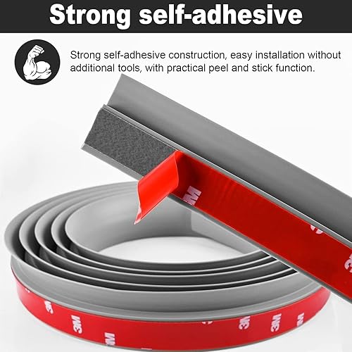 Miniatura 3 de Tira de transición de piso de 36 M, tiras de ribete de piso autoadhesivas, tiras de transición de umbral de PVC para transición de alfombras, tira