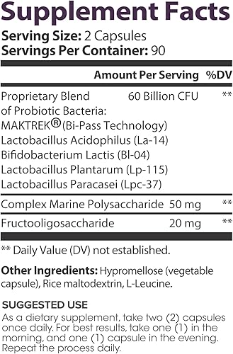 Miniatura 2 de Lumen Naturals Probiótico 60 mil millones de UFC para mujeres digestivas con tecnología Maktrek - 180 unidades - 90 porciones (180 unidades (paquete