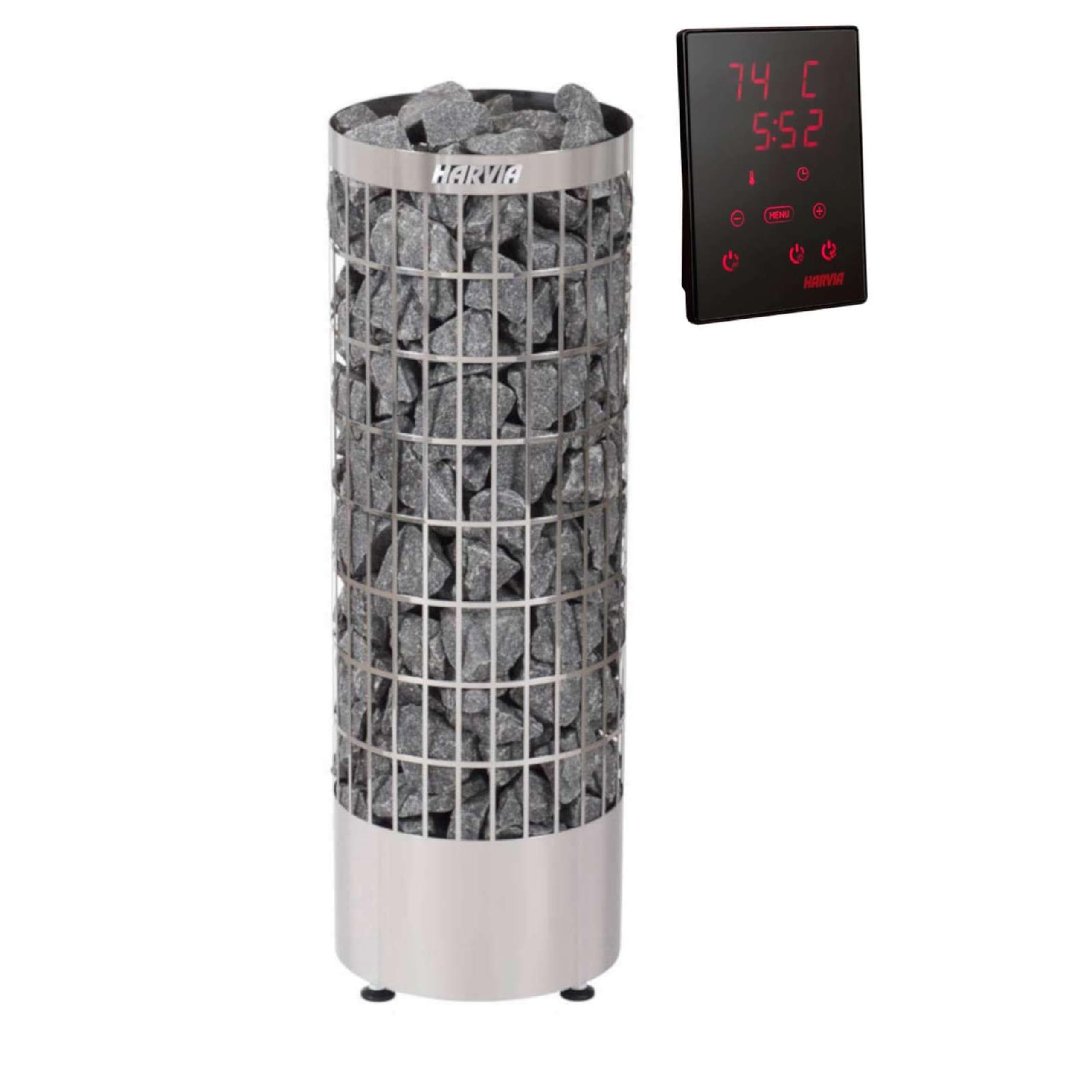 HARVIA Cilindro PC70XE - Estufa de sauna con control (6,8 kW, sin piedras)