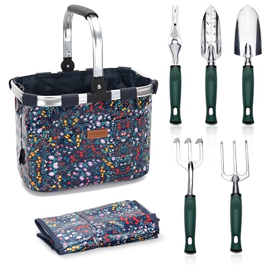 8 Best Gardening Gifts for Her - Gardening Gifts to Impress Ladies 41 Garden Tools Set with 11 Pieces Hand Tools for Women, Garden Tools Bag with Heavy Duty Tools, Garden Tool Organizer with Foldable Handle, Gardening Gifts for Mom Thanksgiving Day-Multi-color