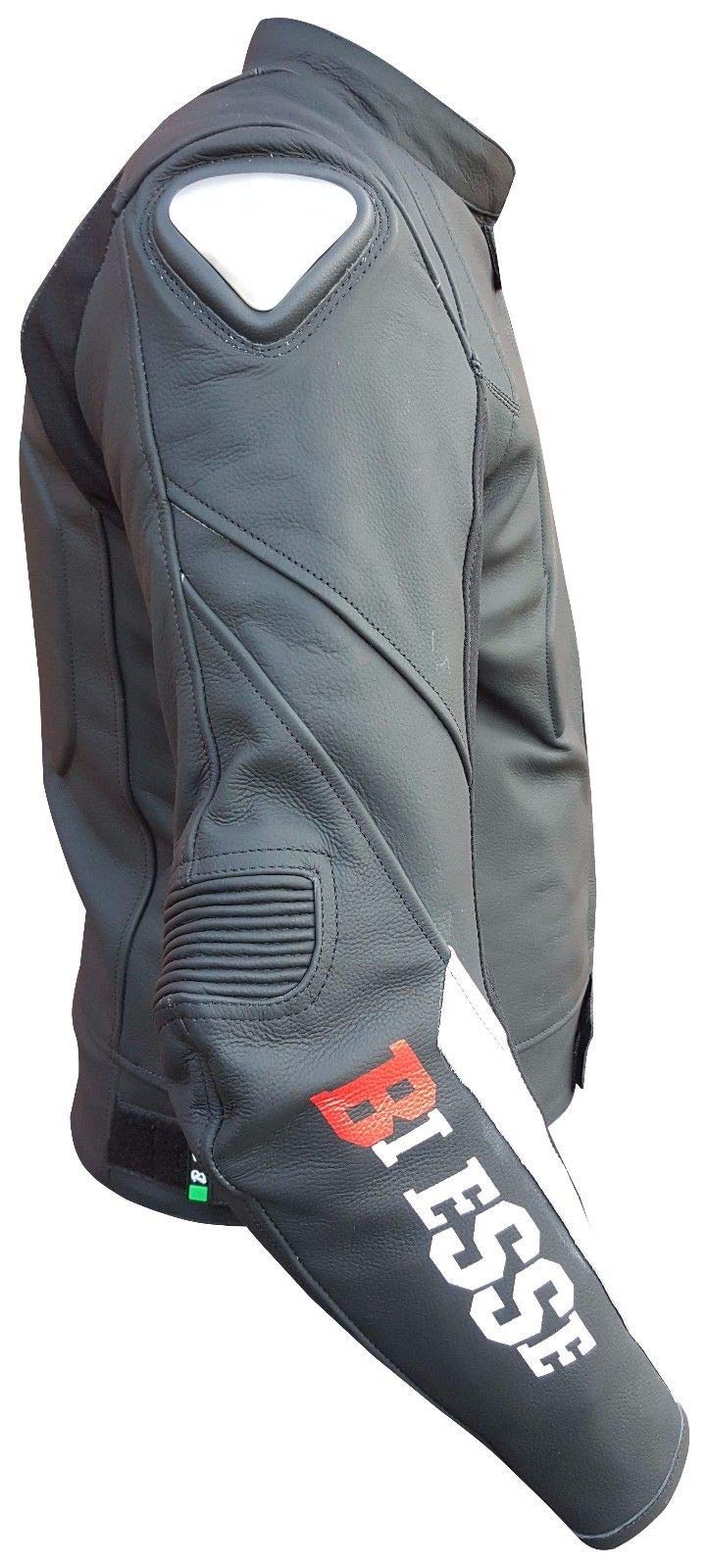 BI ESSE - Veste de moto en cuir pour homme, réglable avec protections certifiées CE Veste thermique amovible gilet technique motard