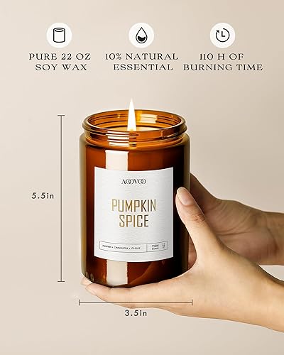 Miniatura 117 de AOOVOO Velas de canela de manzana, velas perfumadas de 9 onzas, vela de aromaterapia, vela de soja para el hogar