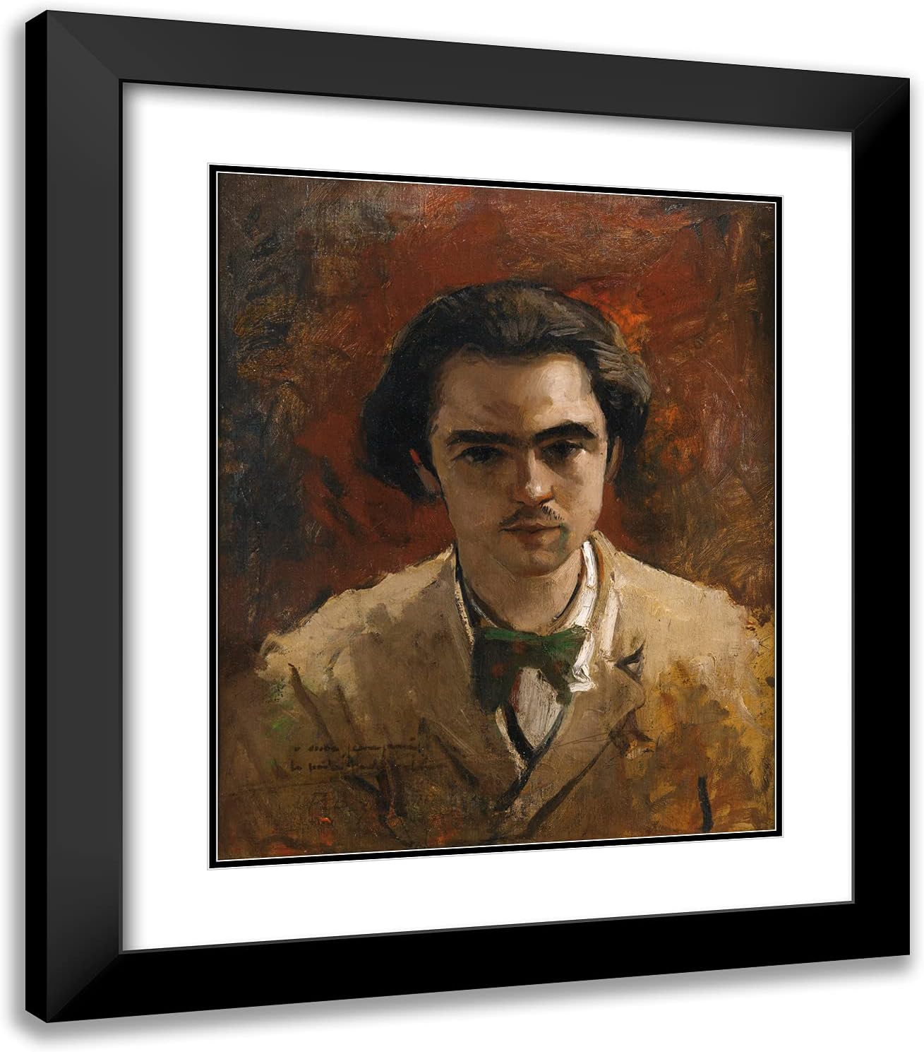 ArtDirect Bazille, Frederic 20x23 Gold Ornate Framed Art Print with Double Matting Titled: Paul Verlaine