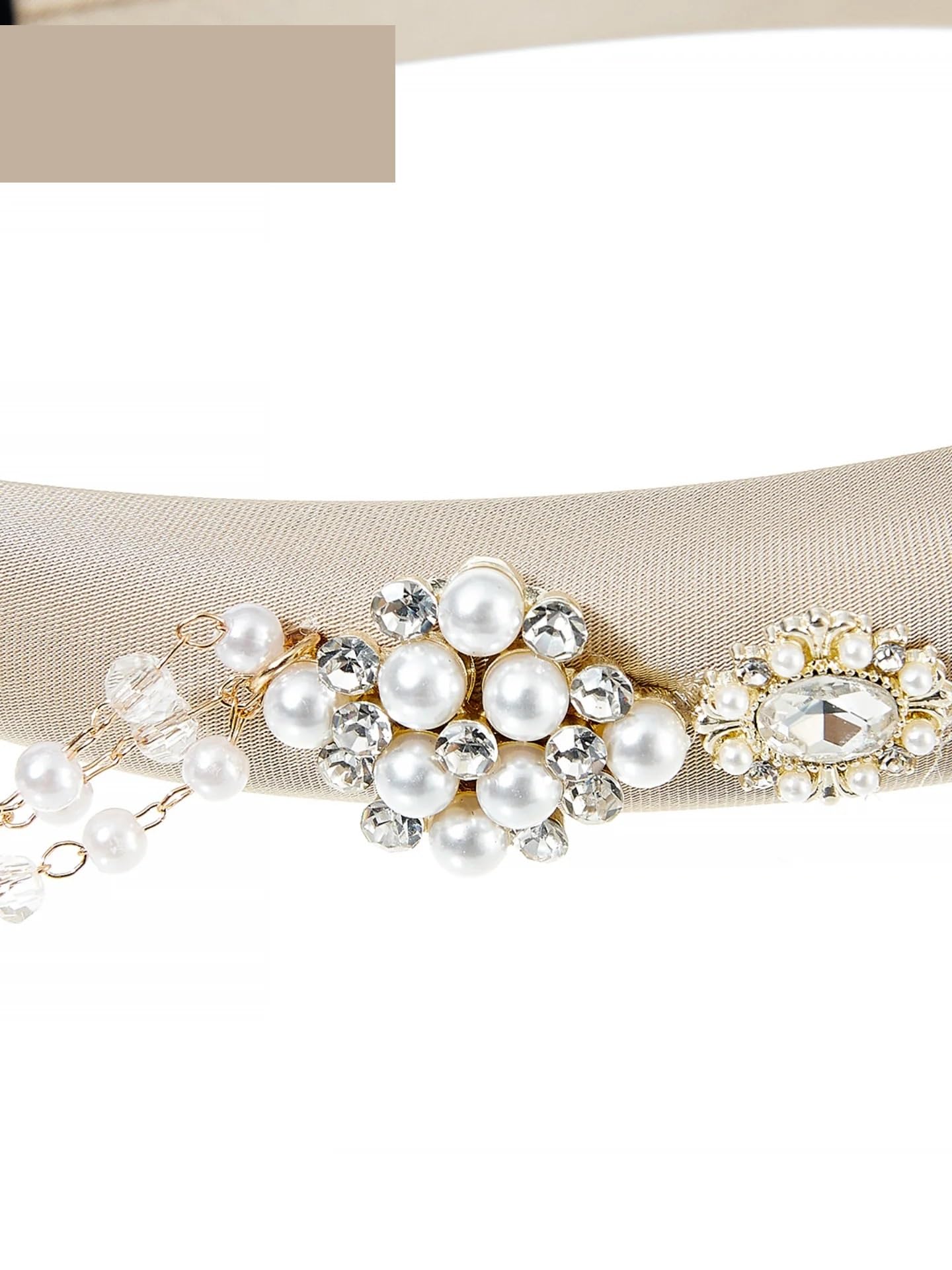 Diadema con flecos de cristal, moda femenina, rayita alta