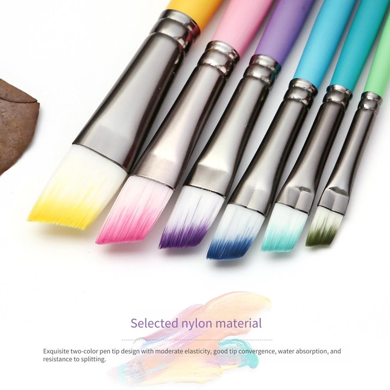 12 Pezzi Set di Pennelli per Dipingere, nylon multiuso per acquerello Pennelli Neri in Nylon per Olio Acquerello Acrilico Gouache Trucco Viso e Corpo Forme Miste Piatte e Punta Tonda
