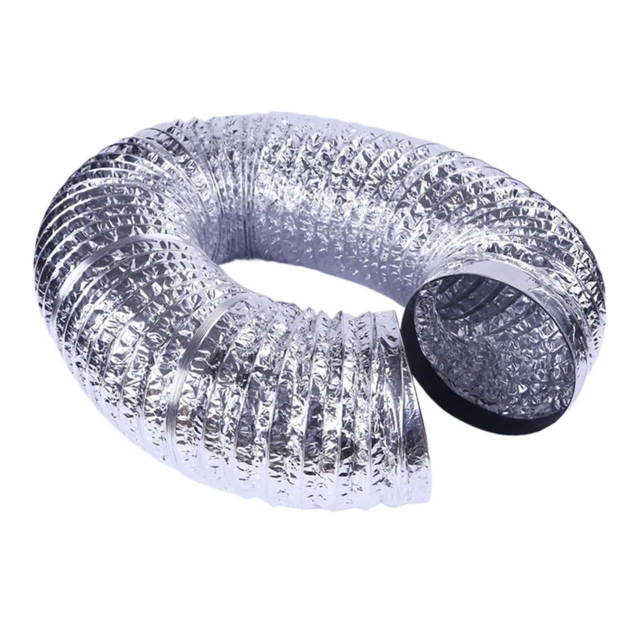 Tuyau d'évacuation pour sèche-linge, Tuyau flexible de conduit d'air ventilation en aluminium avec 2 pinces et ruban adhésif 80-300 mm 2-5 m