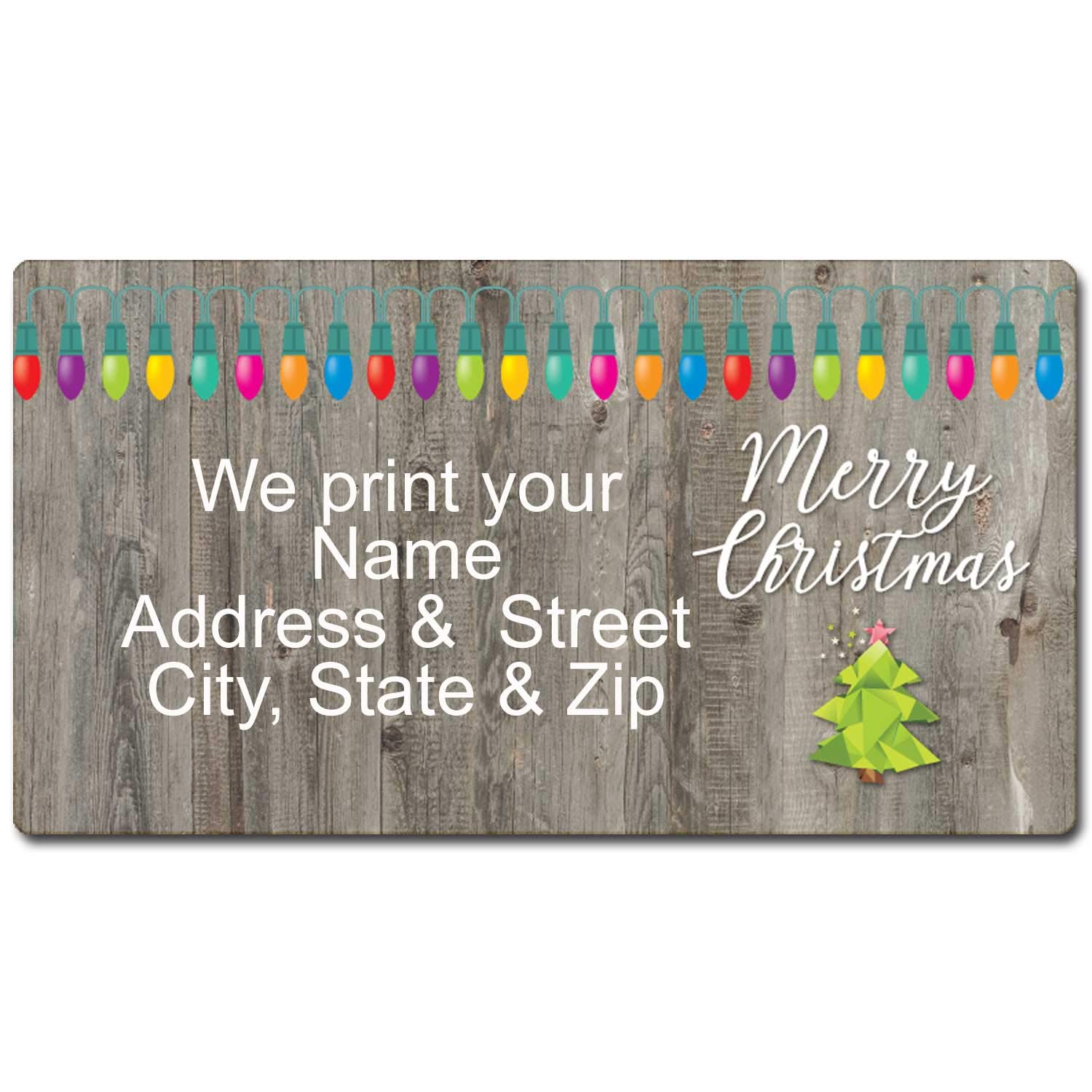 Rustic Merry Christmas Return Address Labels (Merry Christmas) - Custom Rustic Holiday Labels
