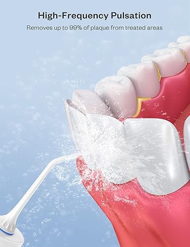 Miniatura 2 de Irrigador dental profesional de 10.8 fl oz, tanque inalámbrico, portátil, recargable IPX7, impermeable, 4 modos, con tanque de agua limpiable, para