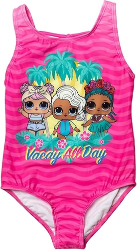 L.O.L. Surprise! Traje de baño de una pieza UPF 50+ para niñas pequeñas a niños grandes (4-14-16)