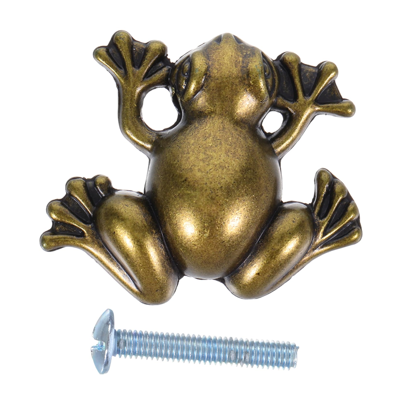 Homoyoyo Cute Frog Cabinet Knobs, Antique Bronze Animal Drawer Pulls, Whimsical Metal Furniture Handles for Nursery Kids Room